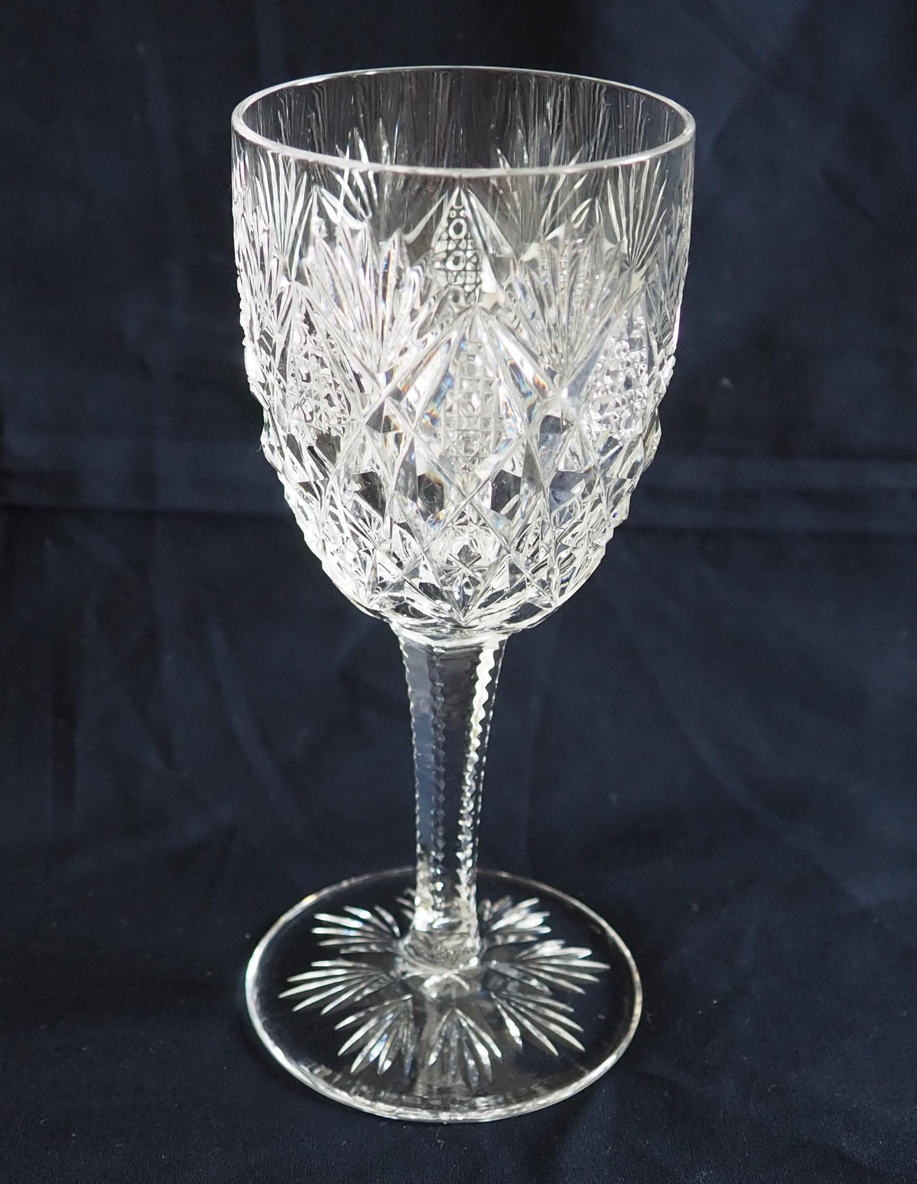 Set of 24 St Louis crystal glasses (6*4), Florence pattern - signed - 6 guests In Excellent Condition In GRENOBLE, FR