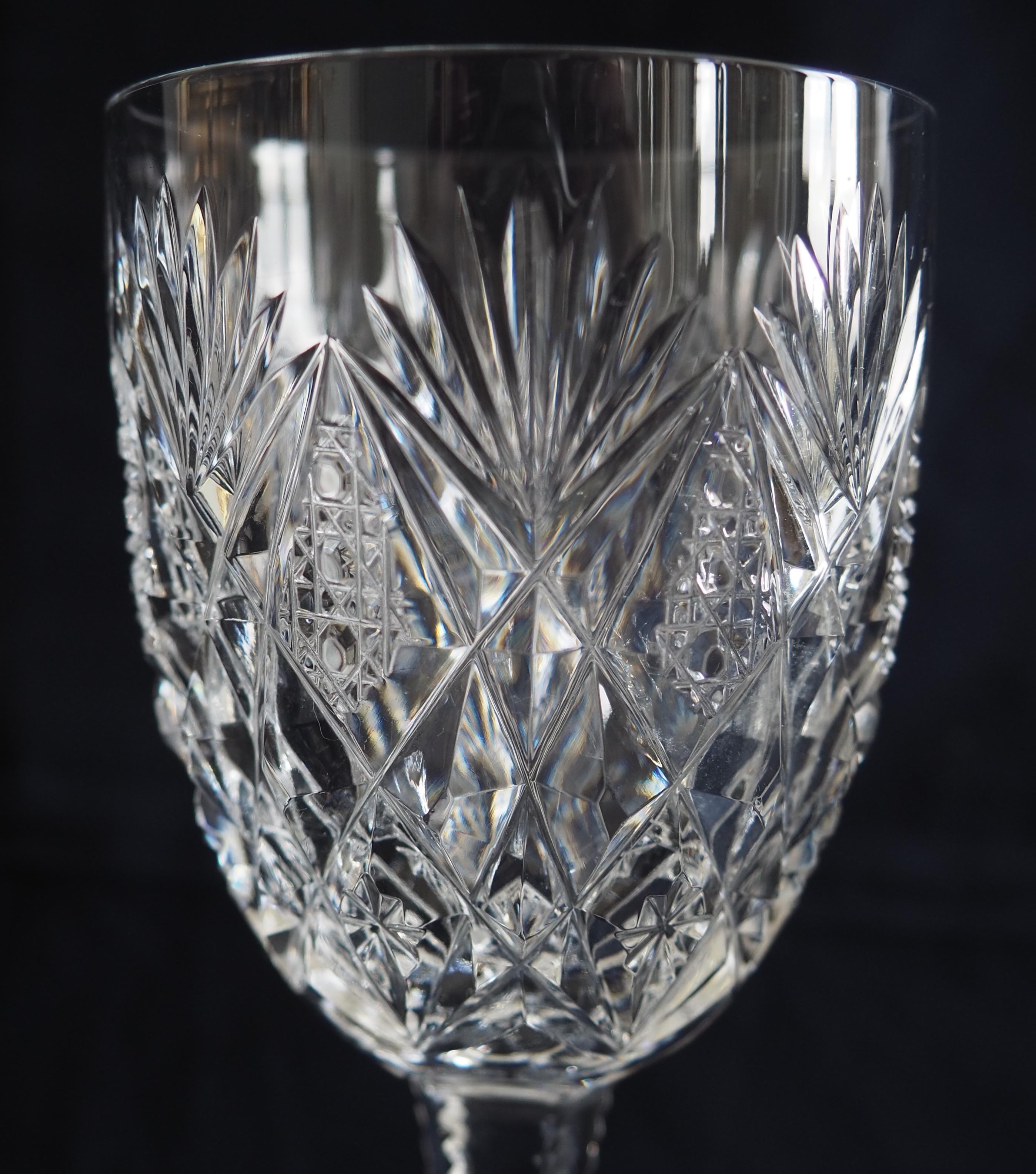 Crystal Set of 24 St Louis crystal glasses (6*4), Florence pattern - signed - 6 guests
