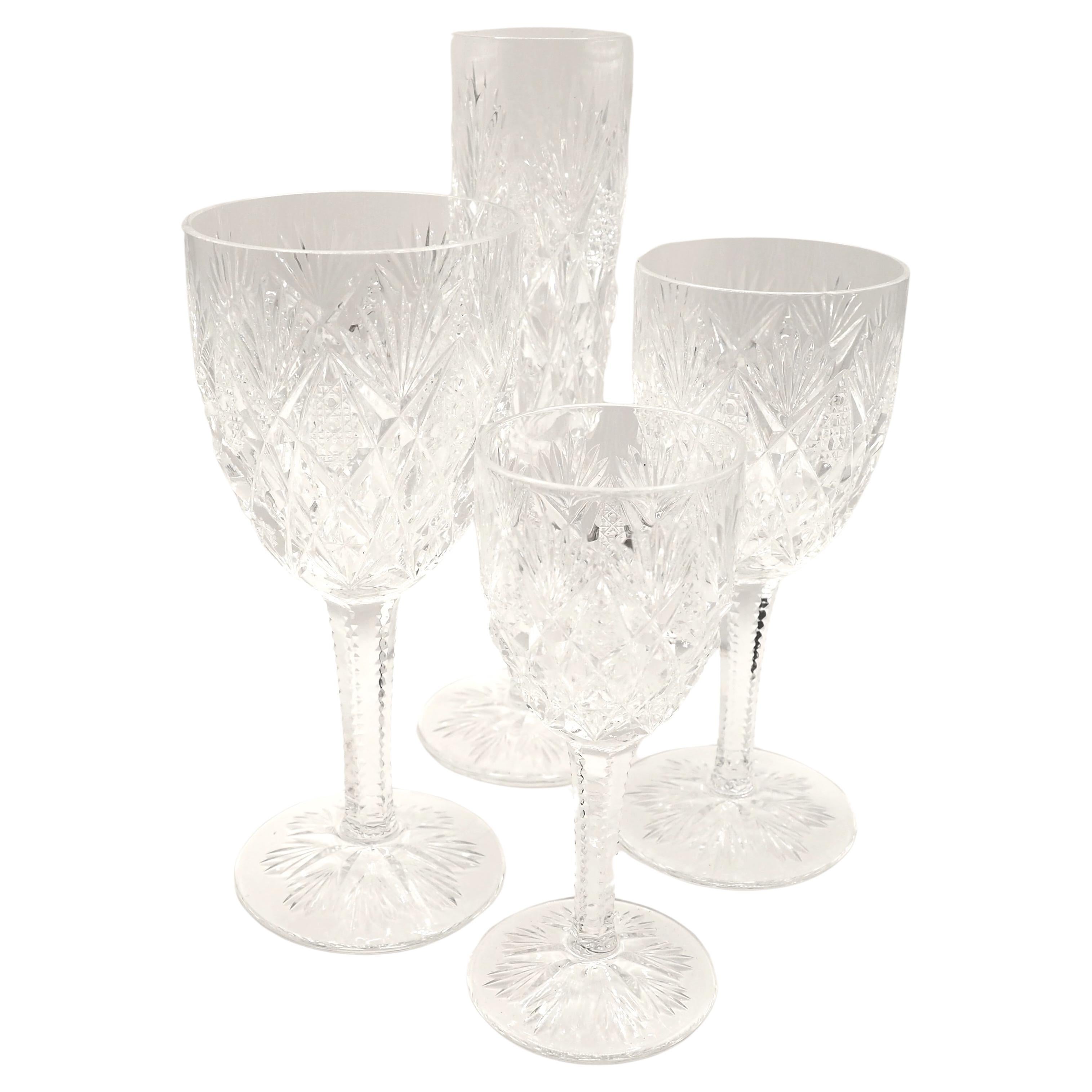 Set of 24 St Louis crystal glasses (6*4), Florence pattern - signed - 6 guests