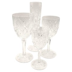 Ensemble de 24 verres en cristal de St Louis (6*4), motif Florence - signés - 6 invités