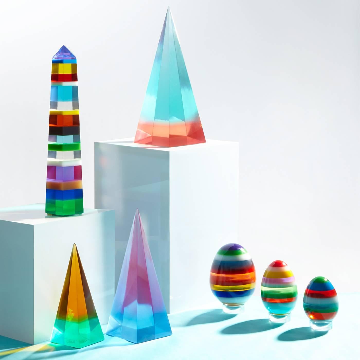 Acrylic Set of Stacked Lucite Eggs