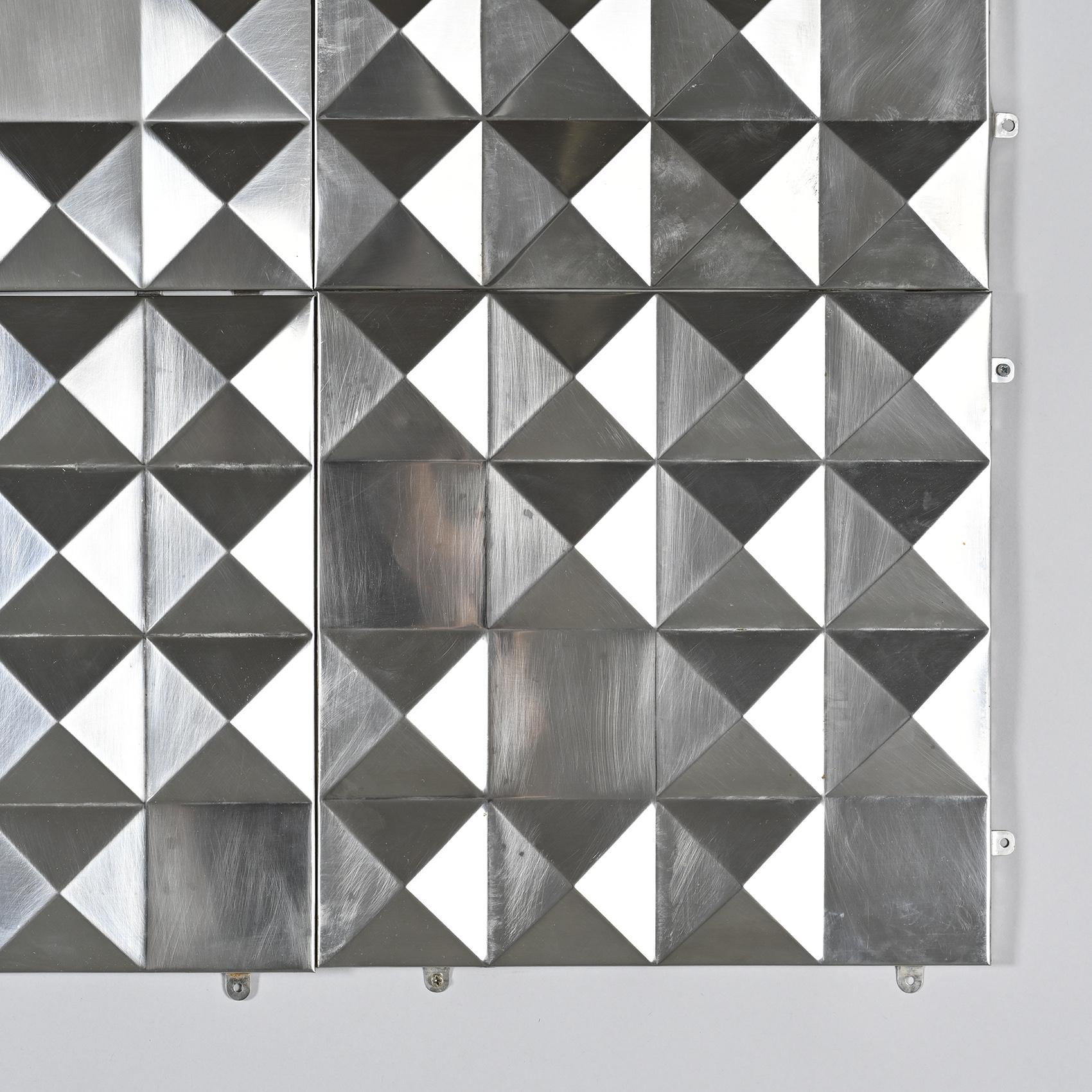 French Set of stainless steel decorative panels, France circa 1970 For Sale