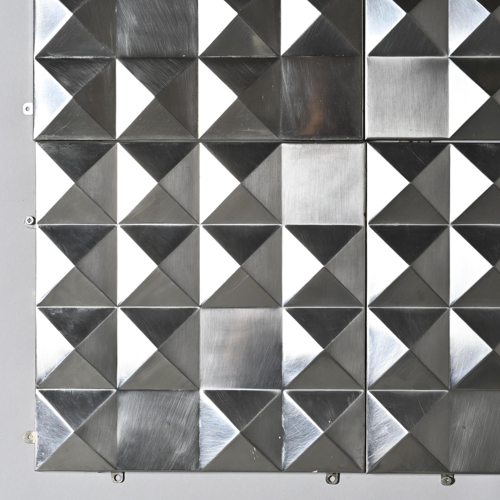20th Century Set of stainless steel decorative panels, France circa 1970 For Sale