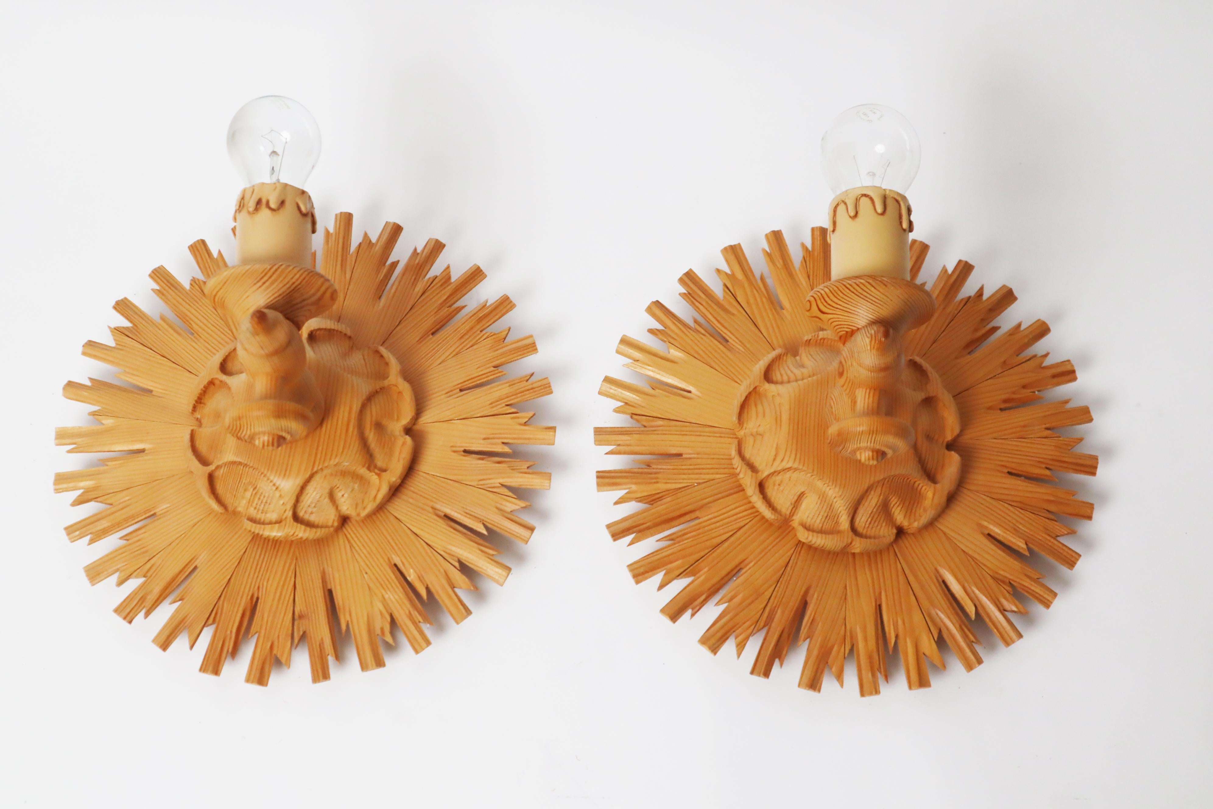 Juego de Apliques Sol Estallido de Madera en venta 4