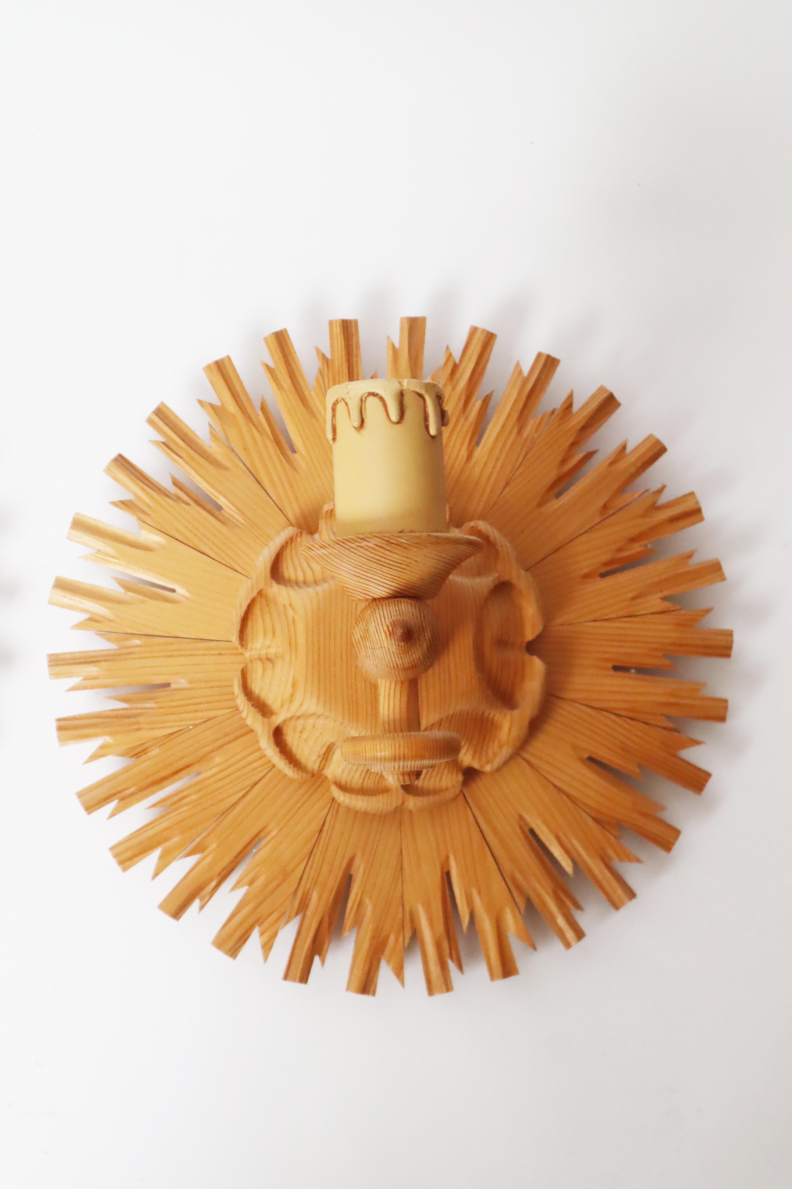 Juego de Apliques Sol Estallido de Madera en venta 5