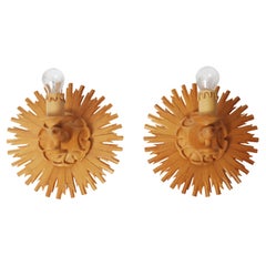 Juego de Apliques Sol Estallido de Madera