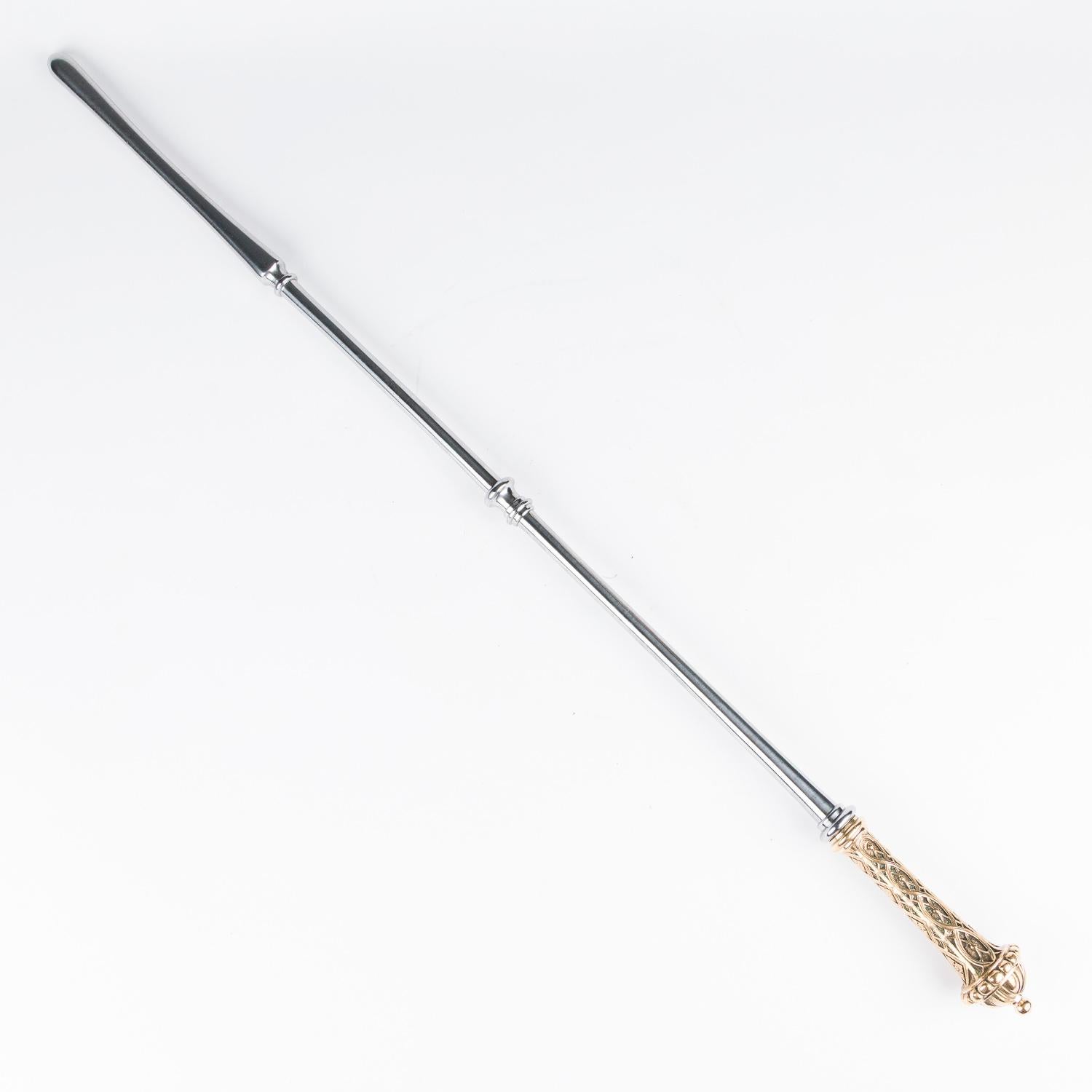Set of steel & brass fire irons, shovel, tongs, and poker. For Sale 4