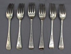 Set of Sterling Silver Hanoverian Dinner Forks