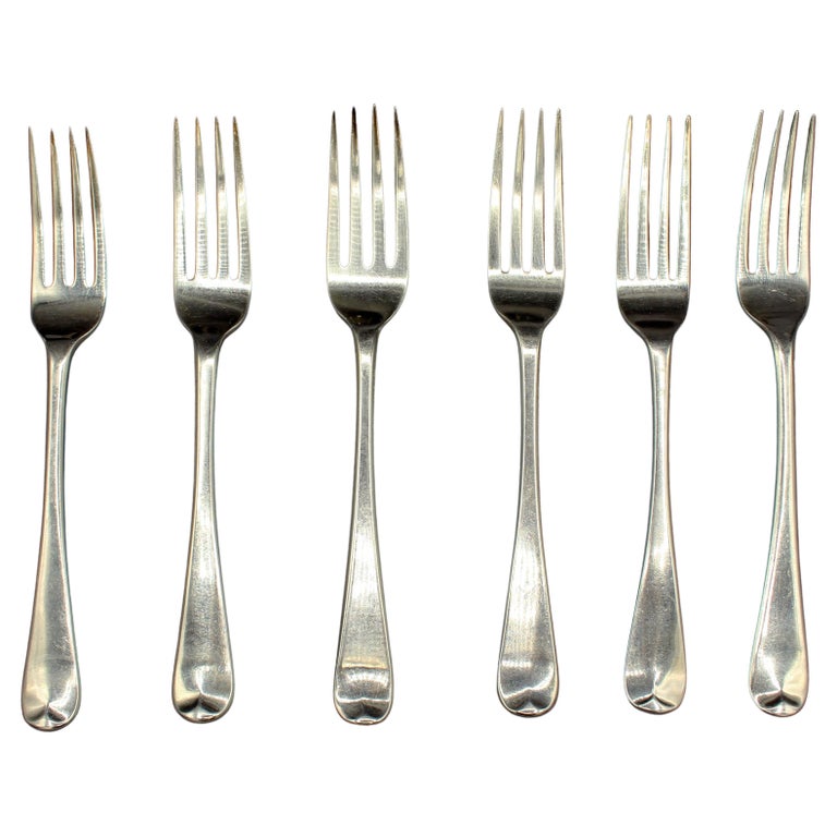 Set of Sterling Silver Hanoverian Dinner Forks For Sale at 1stDibs