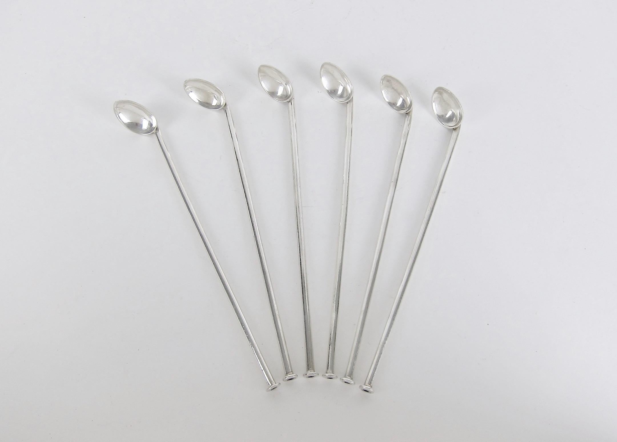 silver iced tea straw spoons