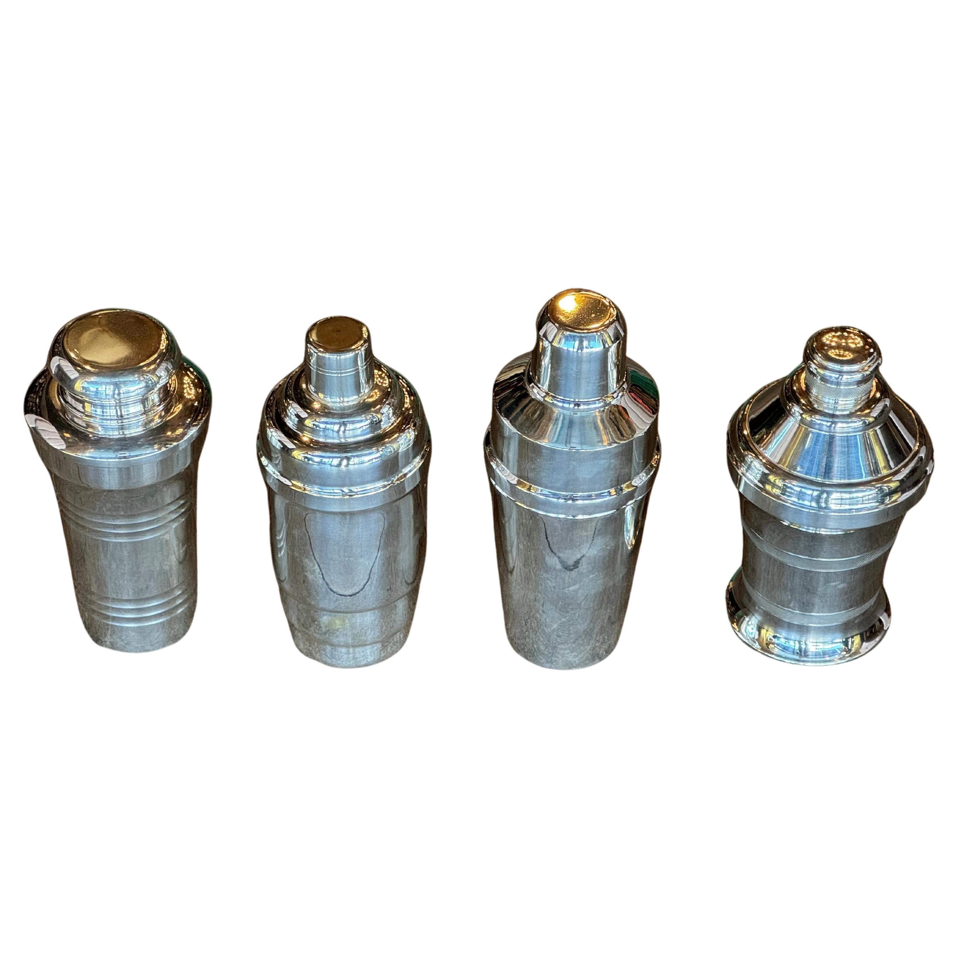 Set of Sterling Silver Plated Regency Ice Shakers For Sale