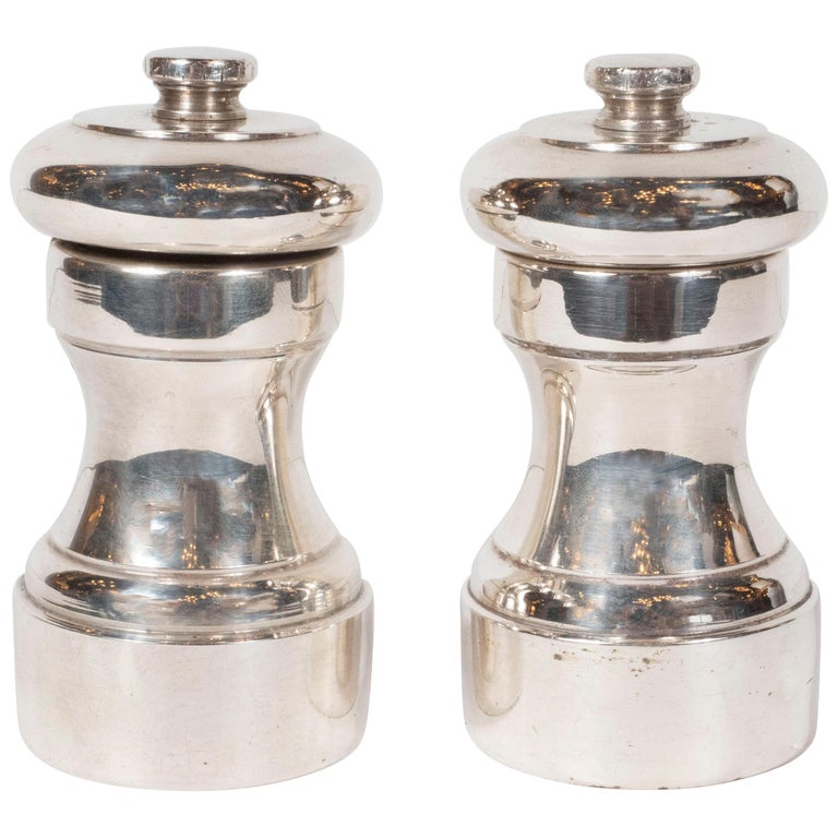 Set of Sterling Silver Salt and Pepper Shakers by Peugeot at 1stDibs