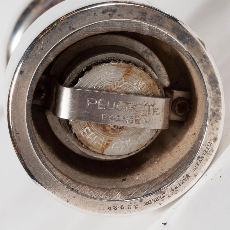 Set of Sterling Silver Salt and Pepper Shakers by Peugeot at 1stDibs