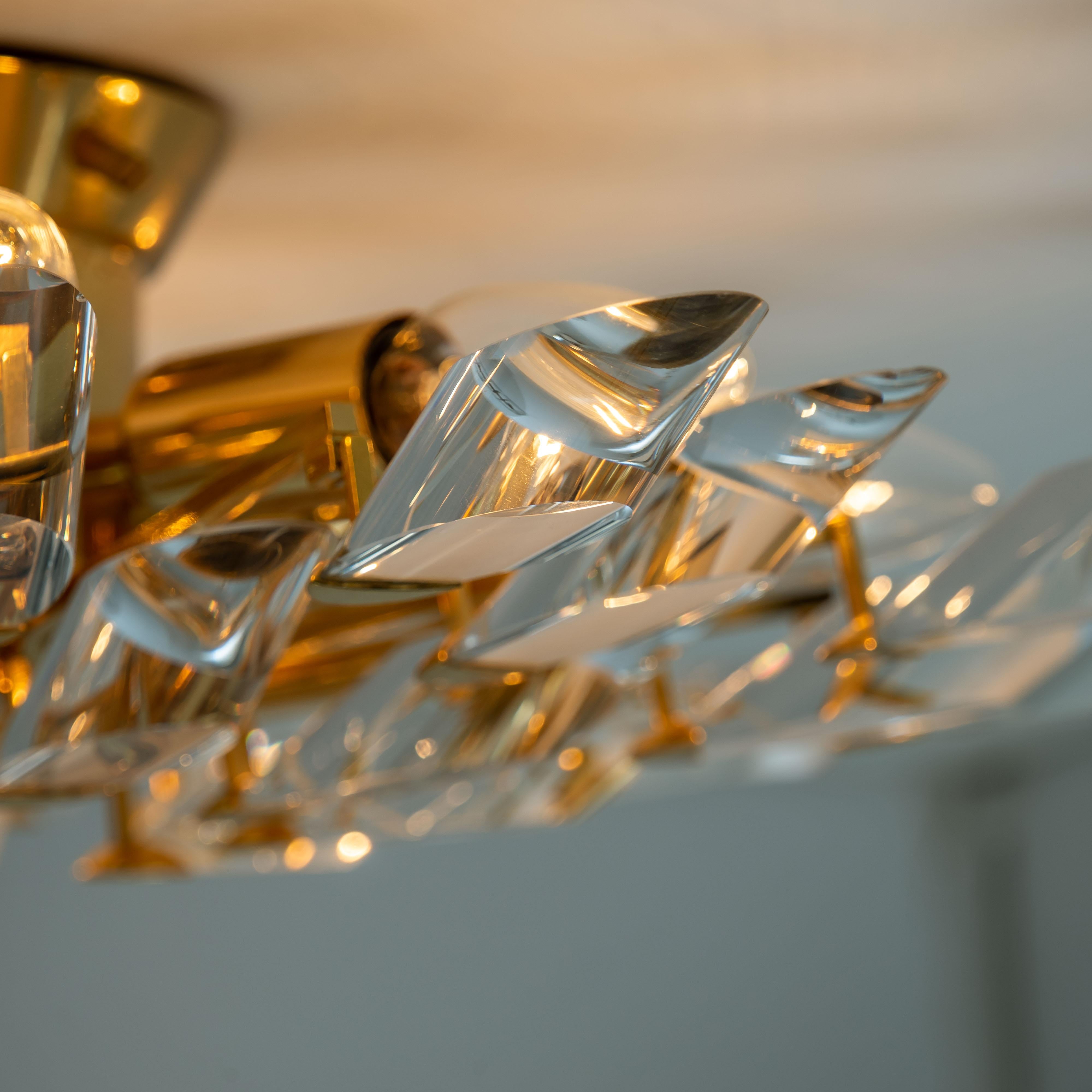 Set of Stilkronen Crystal and Gilded Brass Italian Light Fixtures, Stilkronen 3