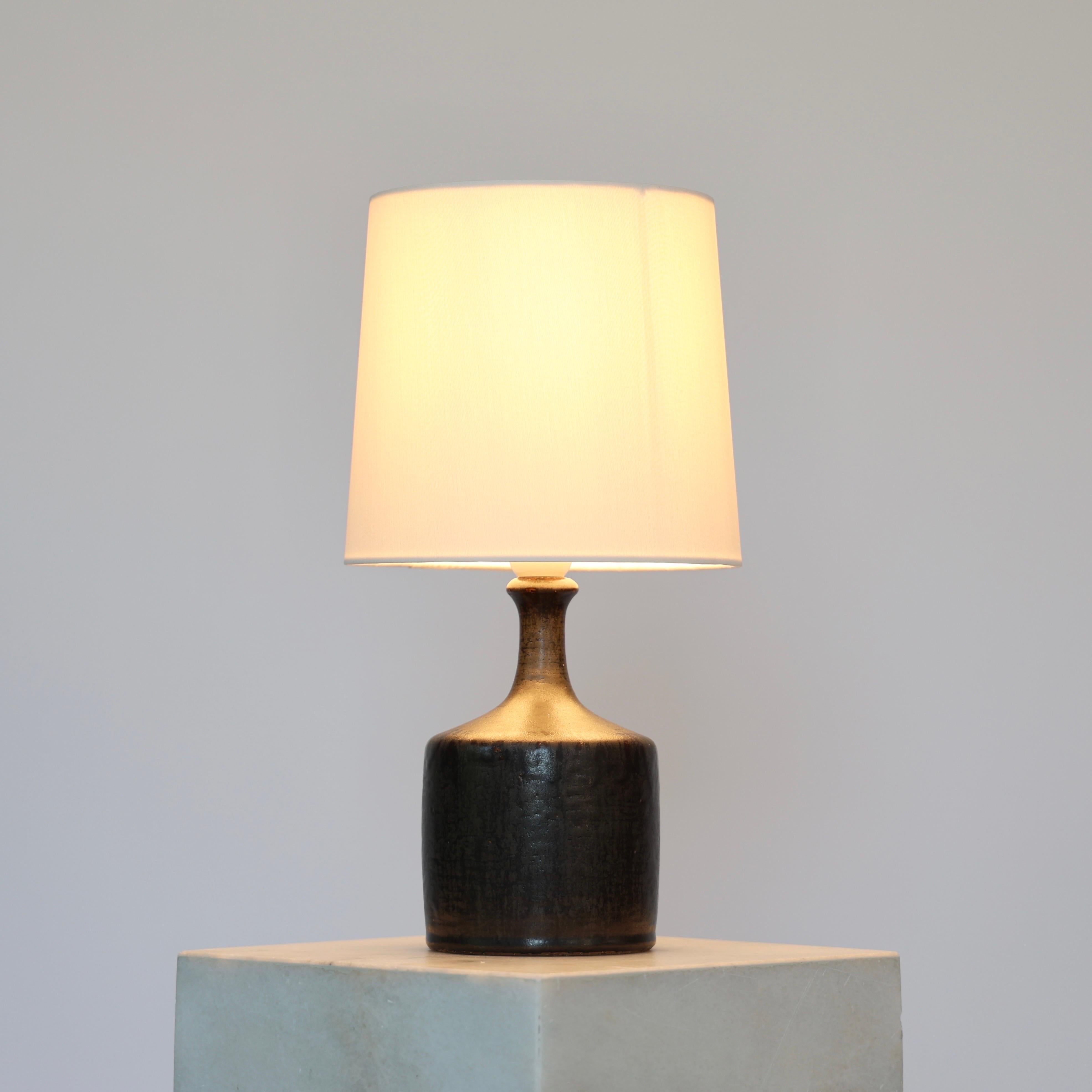 Hand-Crafted Set of Stoneware Desk Lamps by Lisbeth Brams for Fog & Morup, 1960s, Denmark For Sale
