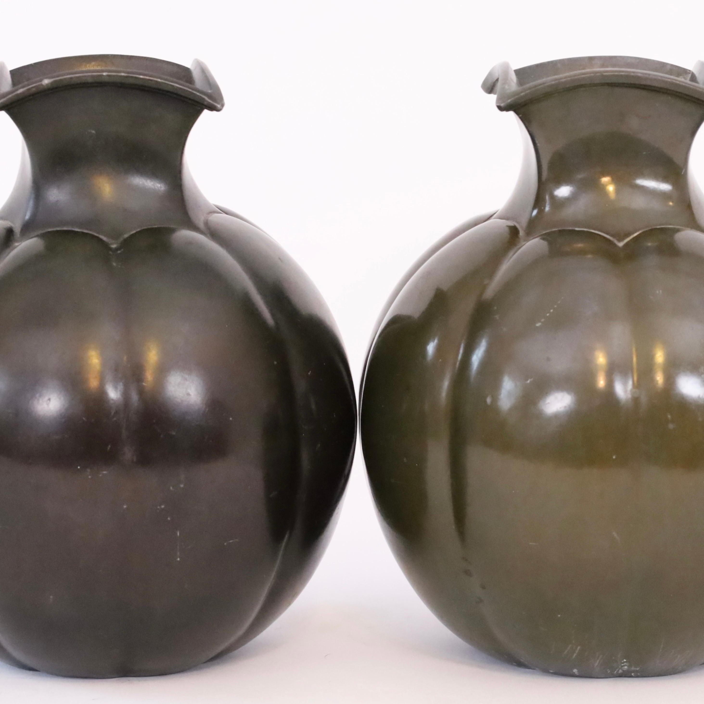 Set bedeutender Art-Déco-Vasen von Just Andersen, 1930er Jahre, Dänemark im Angebot 8