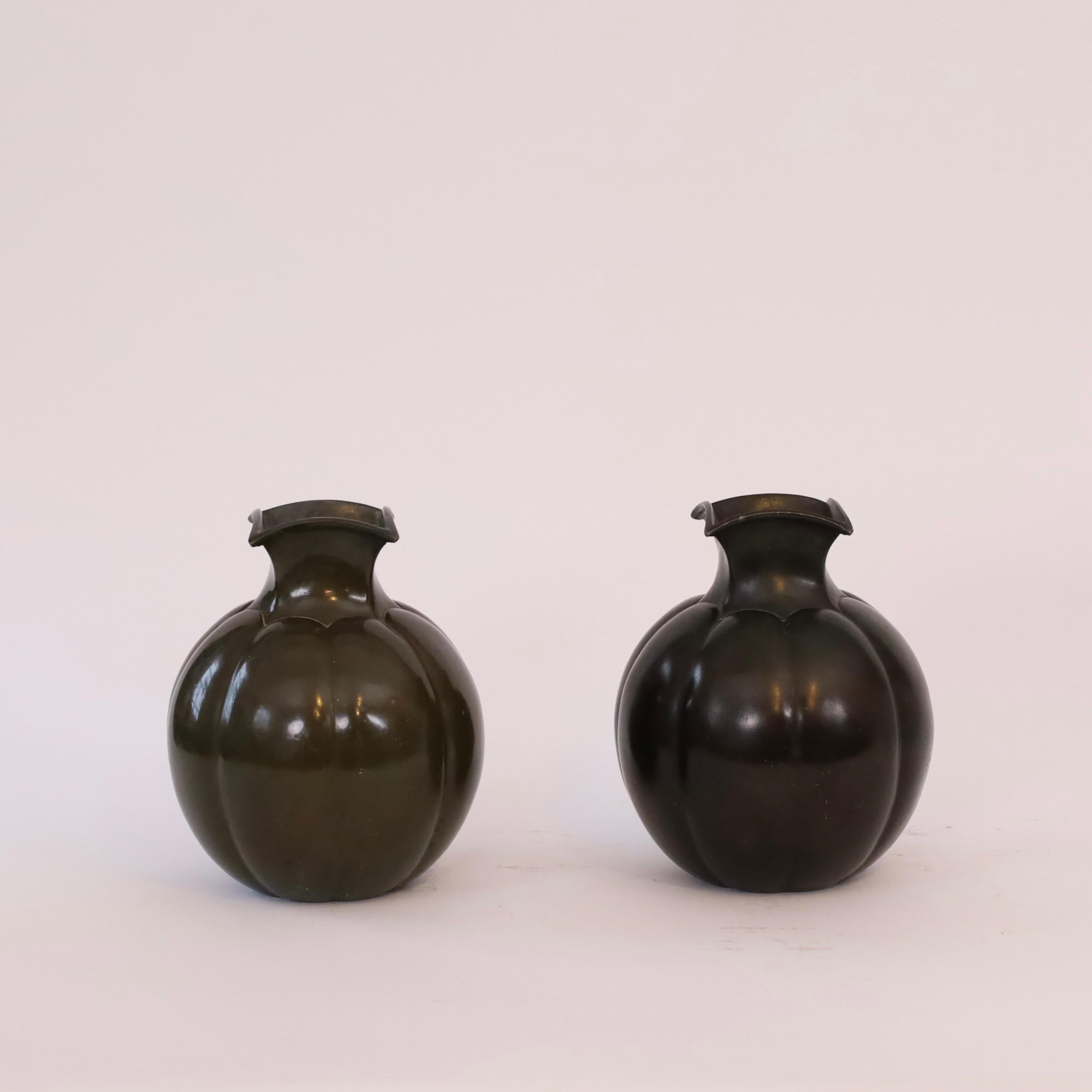 Set bedeutender Art-Déco-Vasen von Just Andersen, 1930er Jahre, Dänemark im Angebot 3