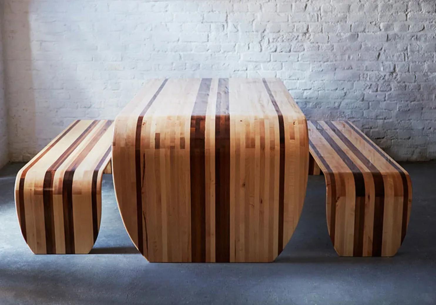 British Set of Surf-Ace Table and 2 Benches by Duffy London