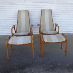 Swedese Lamino Chair and Ottoman by Yngve Ekström