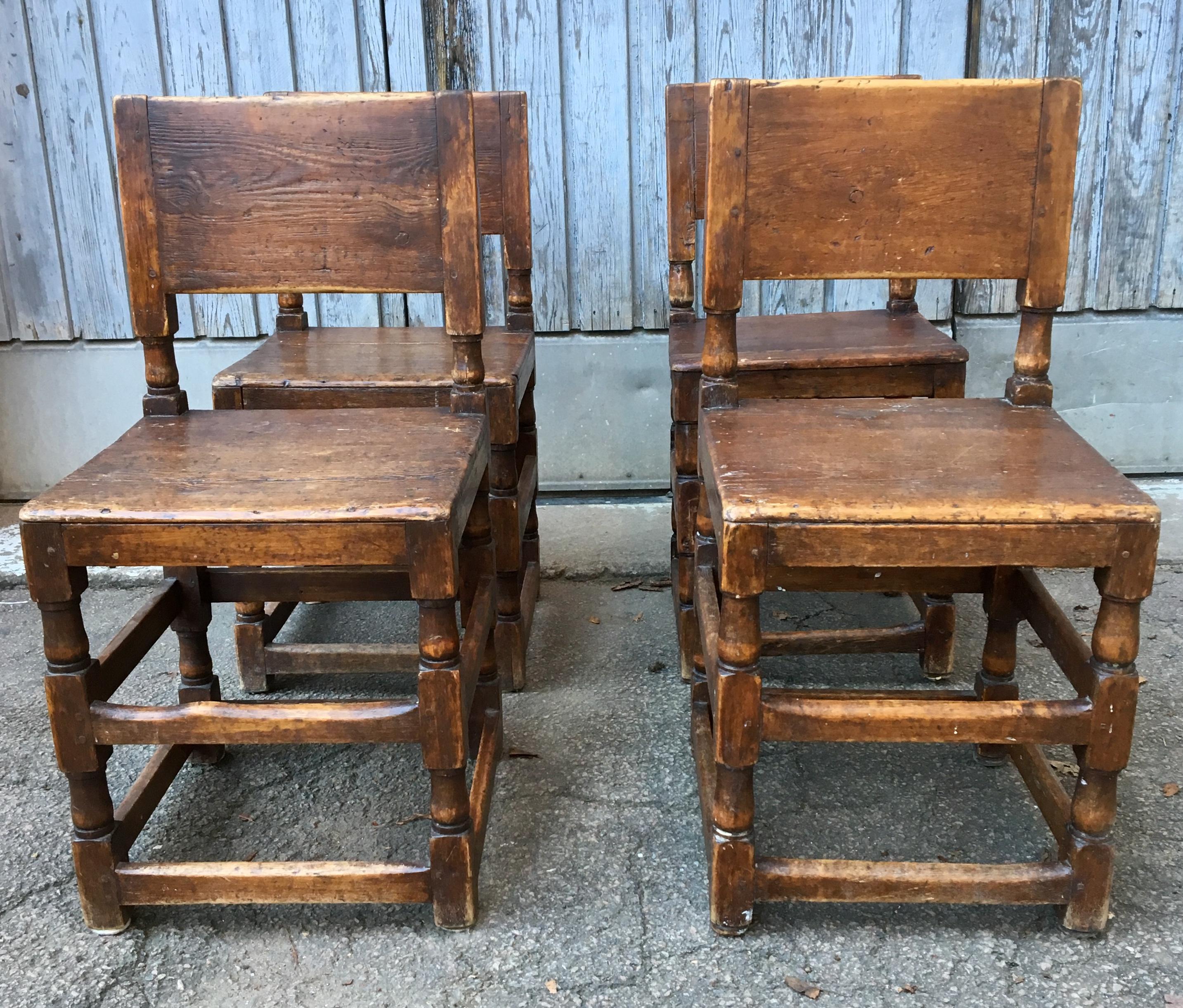 Late 18th Century Set of Swedish Early 18th Century Folk Art Chairs
