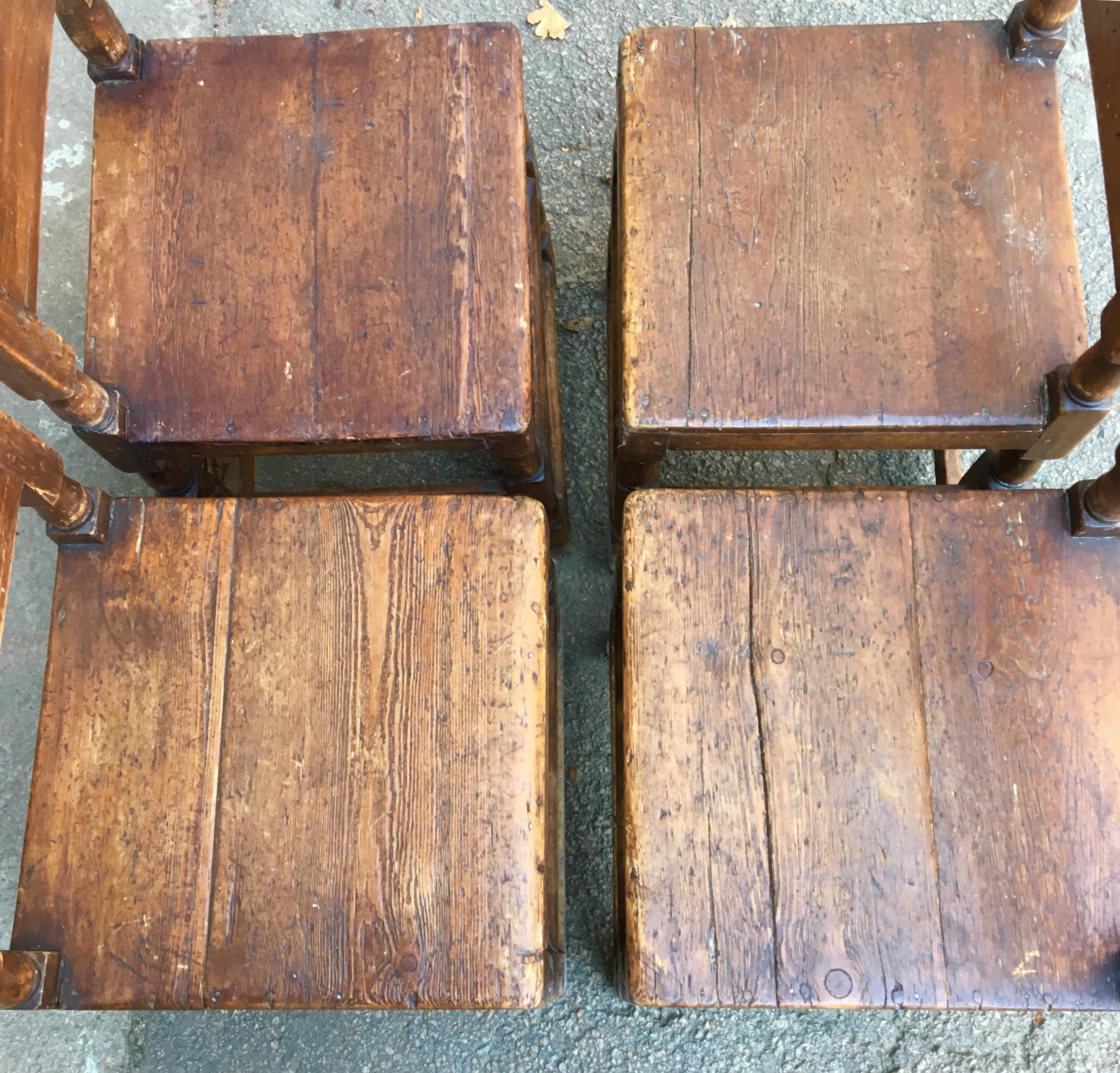 Set of Swedish Early 18th Century Folk Art Chairs 3