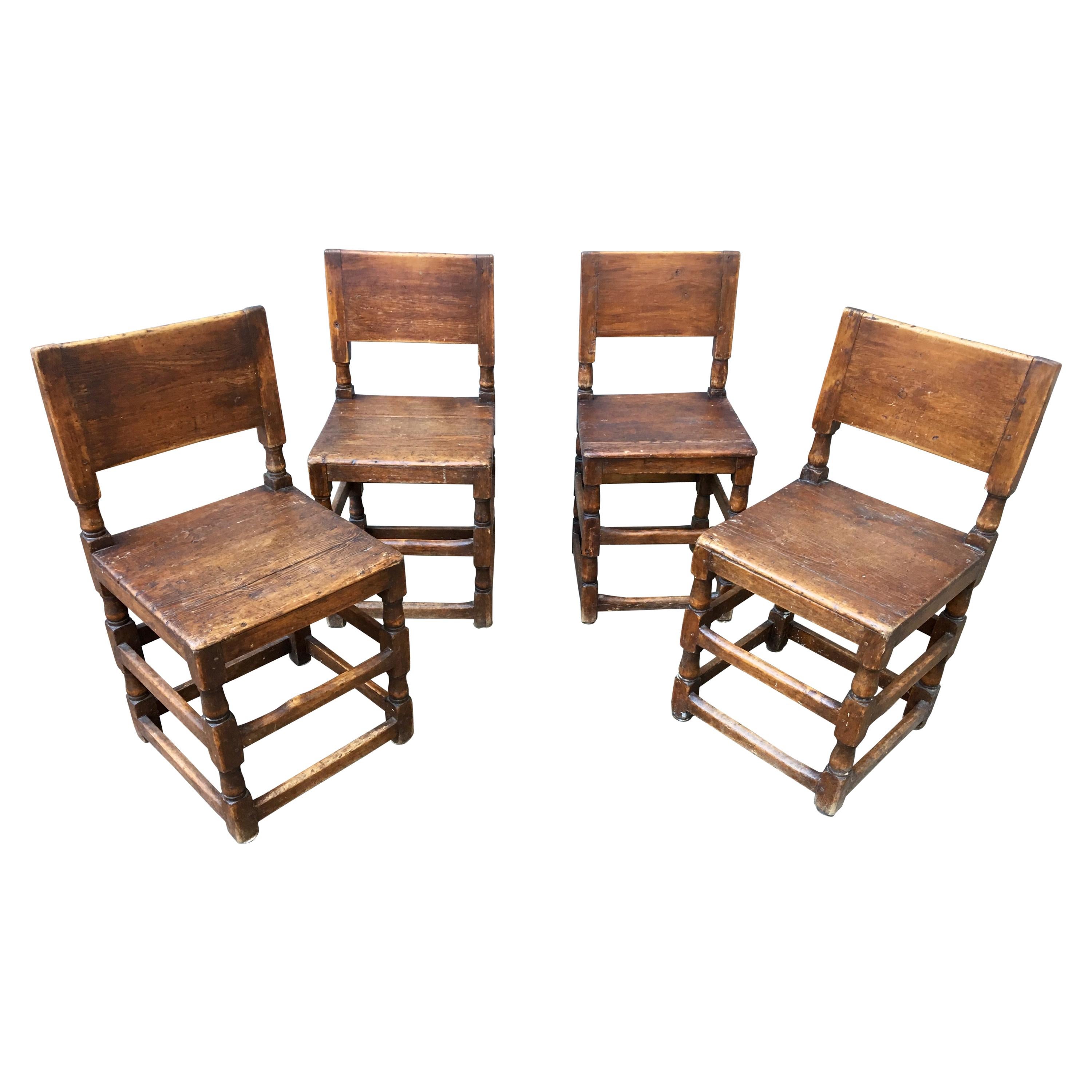 Set of Swedish Early 18th Century Folk Art Chairs