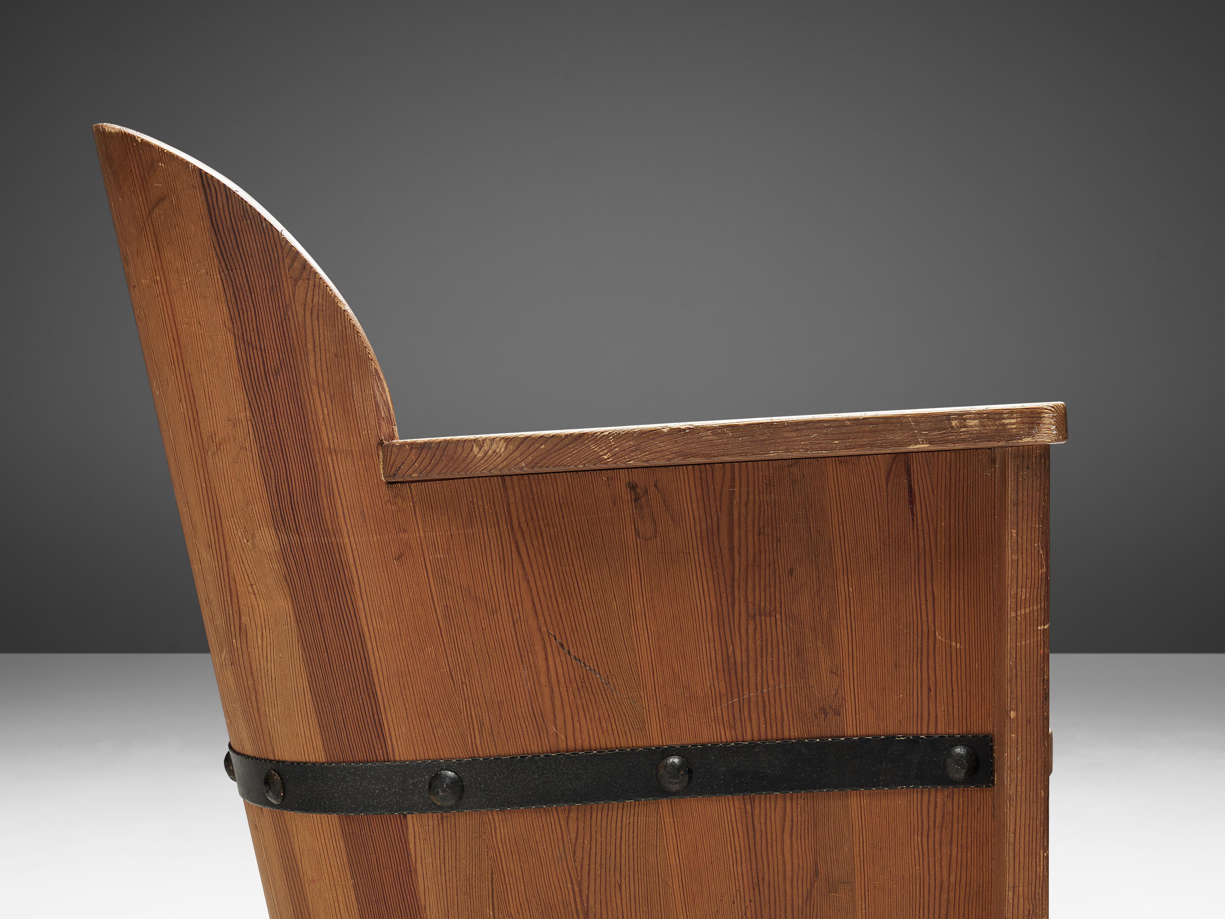 Set of Swedish Lounge Chairs in Pine 1