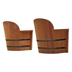 Set of Swedish Lounge Chairs in Pine