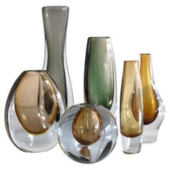 Set of Swedish Mid-Century Glass Vases