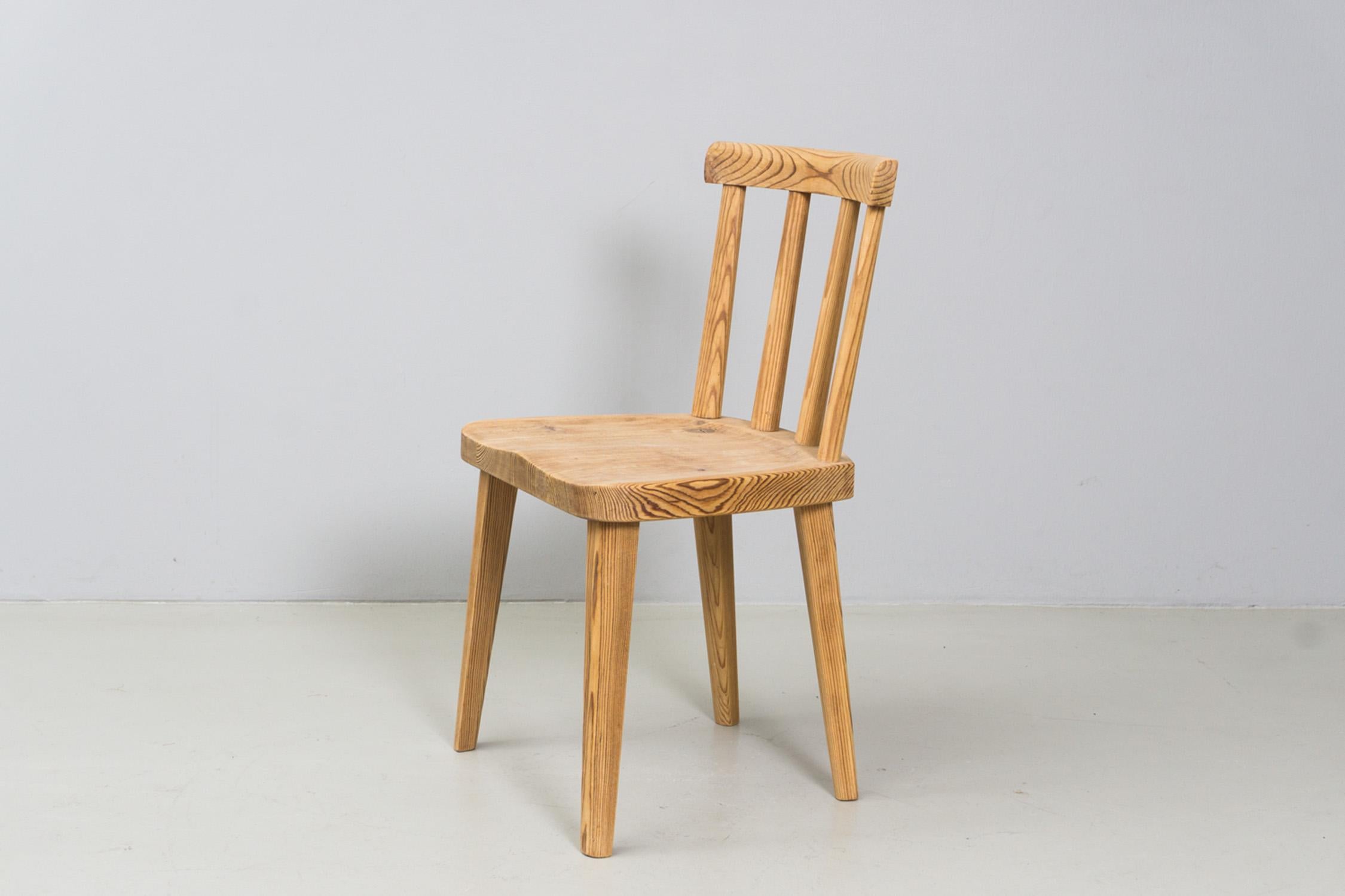 Mid-20th Century Set of Swedish Pine Wood Chairs, 'Uto' by Axel Einar Hjorth, 1930