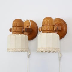 Ensemble d'appliques suédoises en bois de pin par Markslöjd, Suède, années 1980