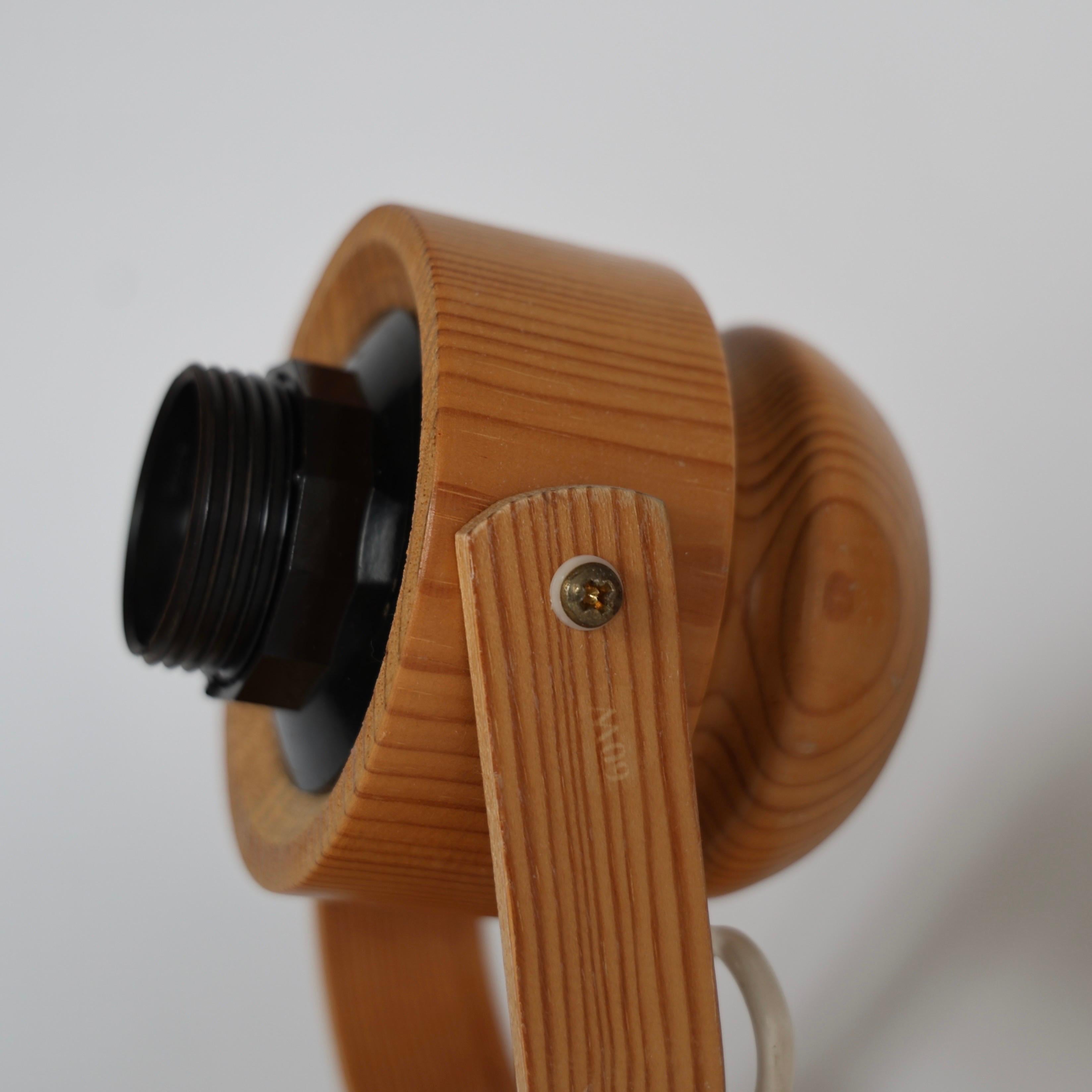 Ensemble d'appliques suédoises en bois de pin par Solbackens Svarveri, Suède, 1970 en vente 6