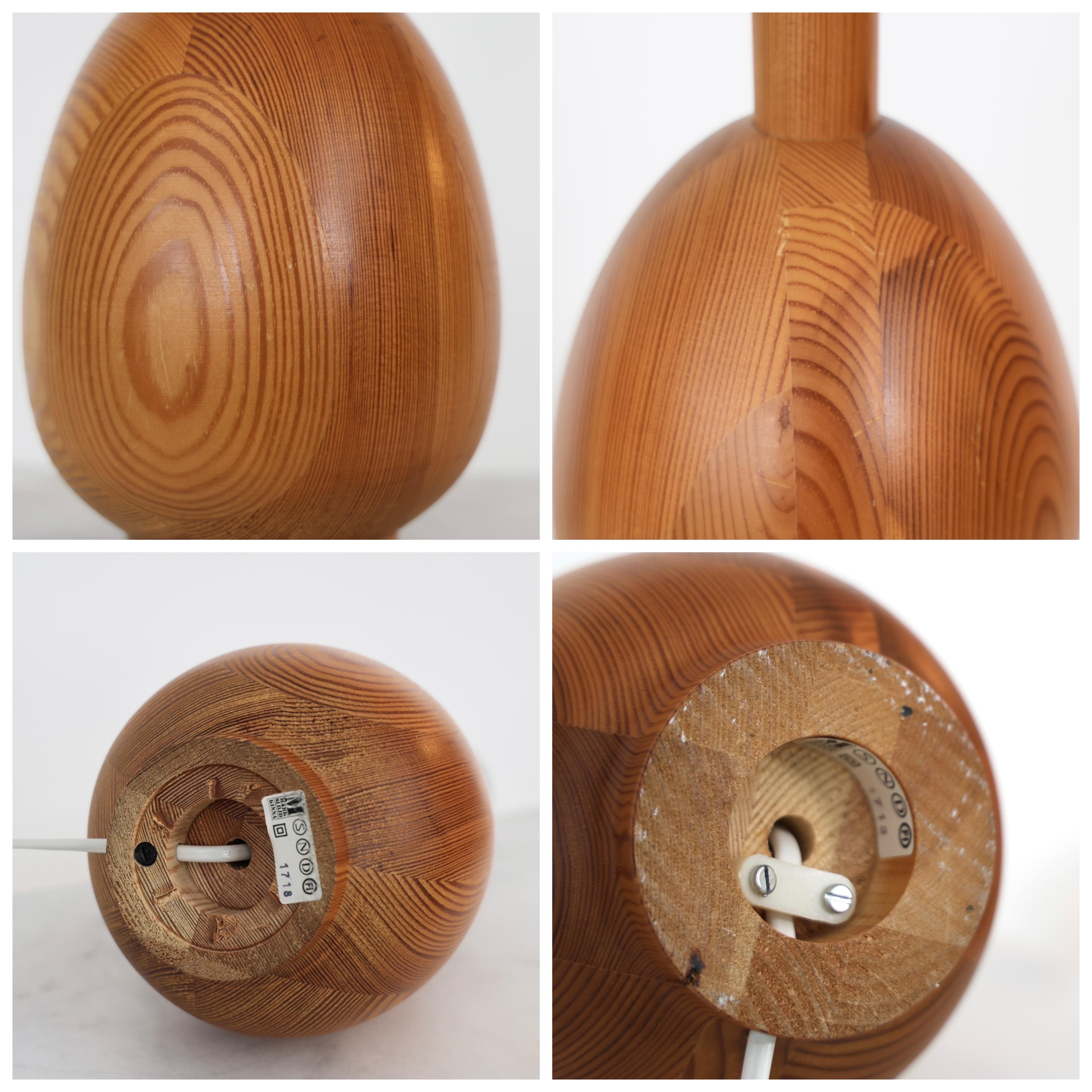 Ensemble de lampes de table en bois de pin suédois par Markslöjd, Suède, années 1980 en vente 5