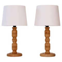 Set of Swedish Pine Wood Table Lamps, Sweden