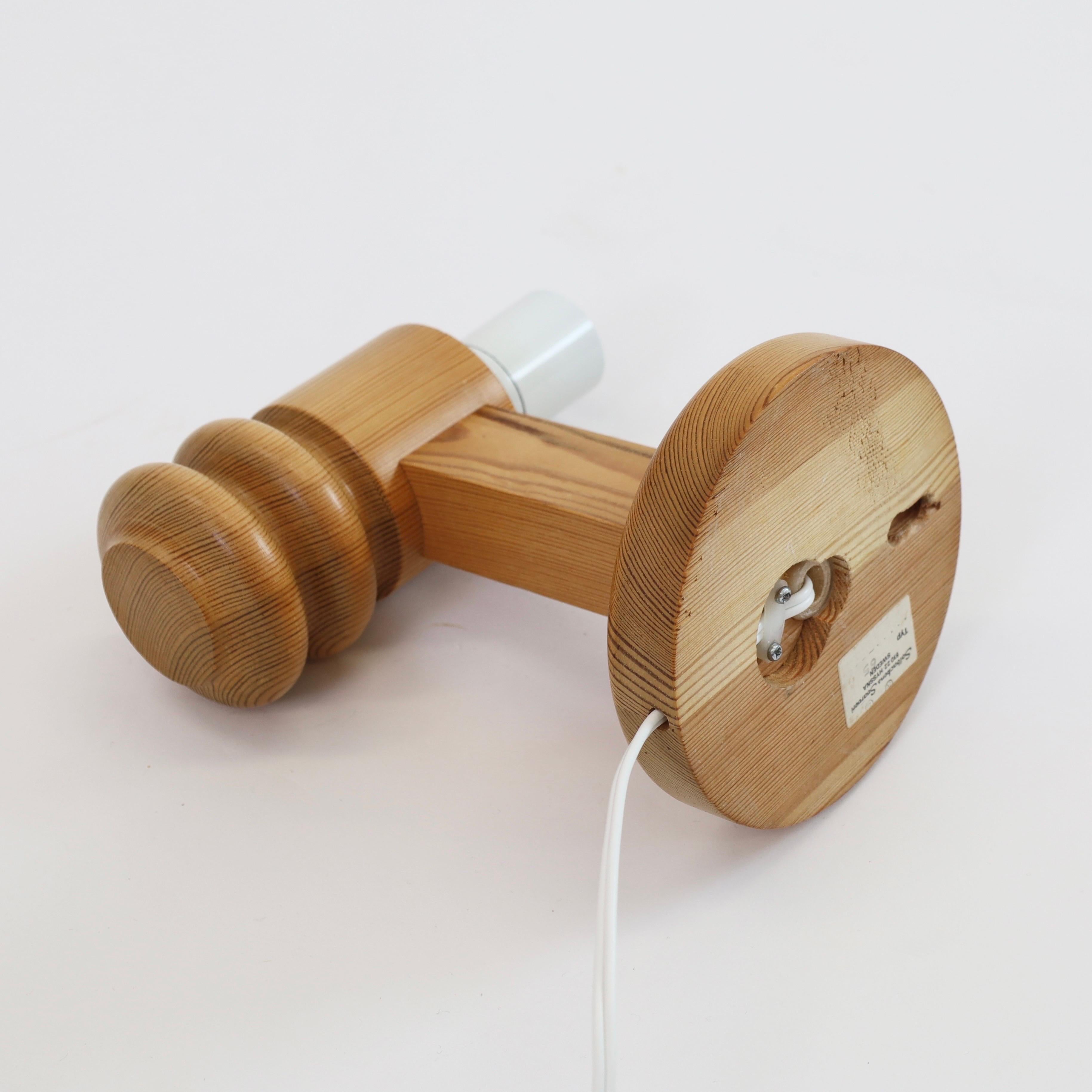Set of Swedish Pine Wood Wall Lamps by Solbackens Svarveri, Sweden, 1970s 5