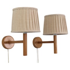 Set schwedischer Wandleuchten aus Kiefernholz von Solbackens Svarveri, Schweden, 1970er Jahre