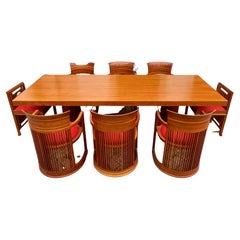 Set of Table and 8 Chairs by F. Lloyd Wright for Cassina, 1980s
