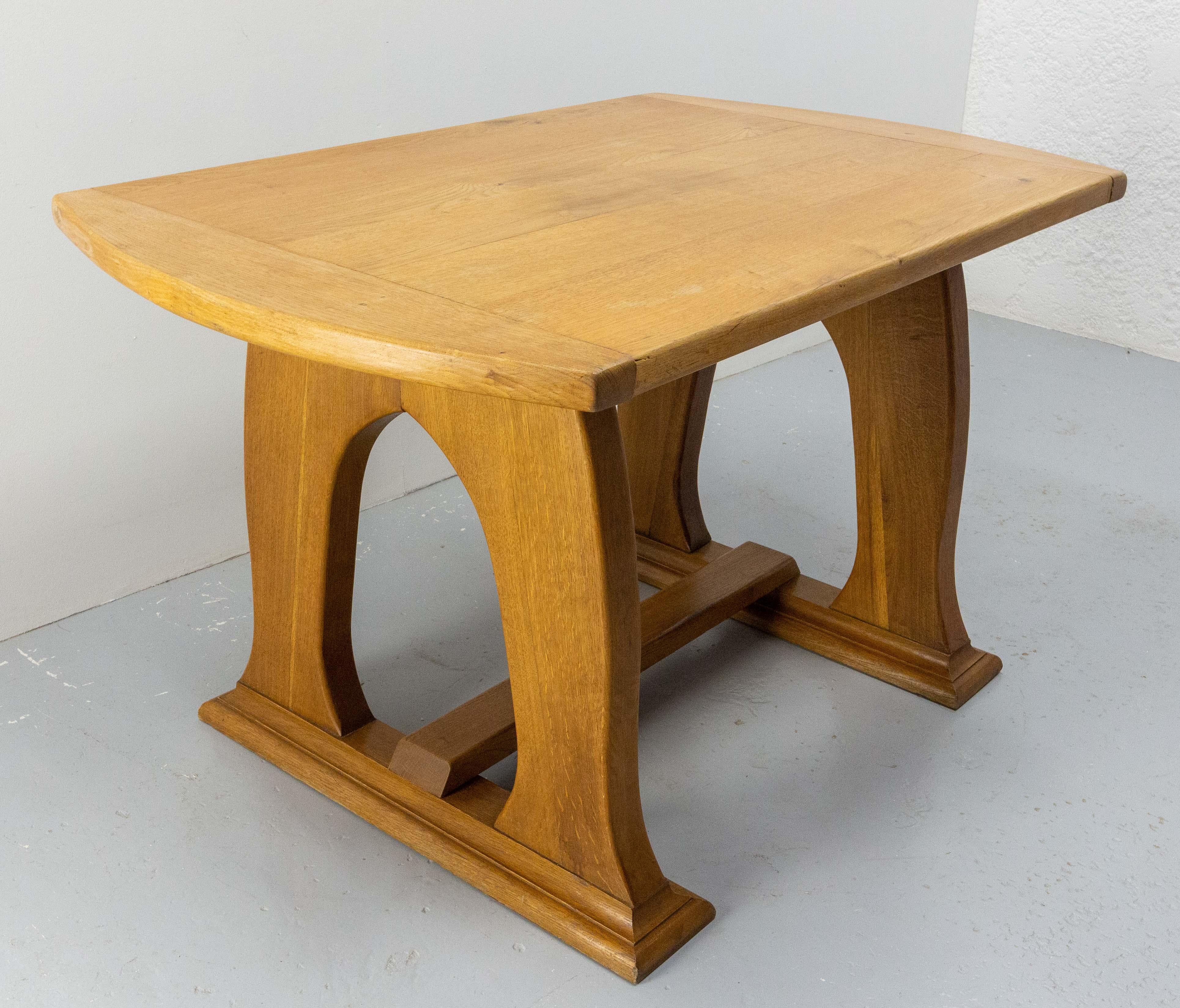 Set of Table & Four Chairs in the Hunting Theme Oak, France, Mid-20th Century For Sale 11