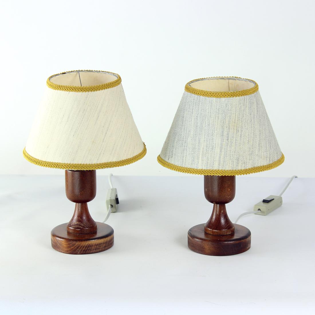 Folk Art Set Of Table Lamps, Czechoslovakia 1960s For Sale