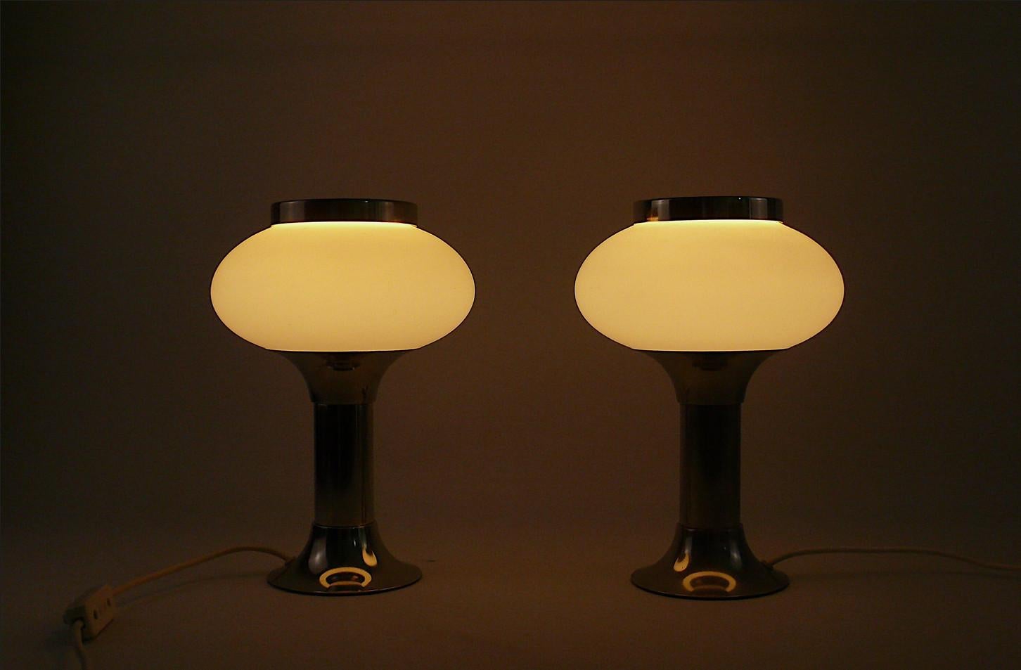 Mid-Century Modern Set of Table Lamps, Space Age, VEB Lengenfeld Germany, 1970s