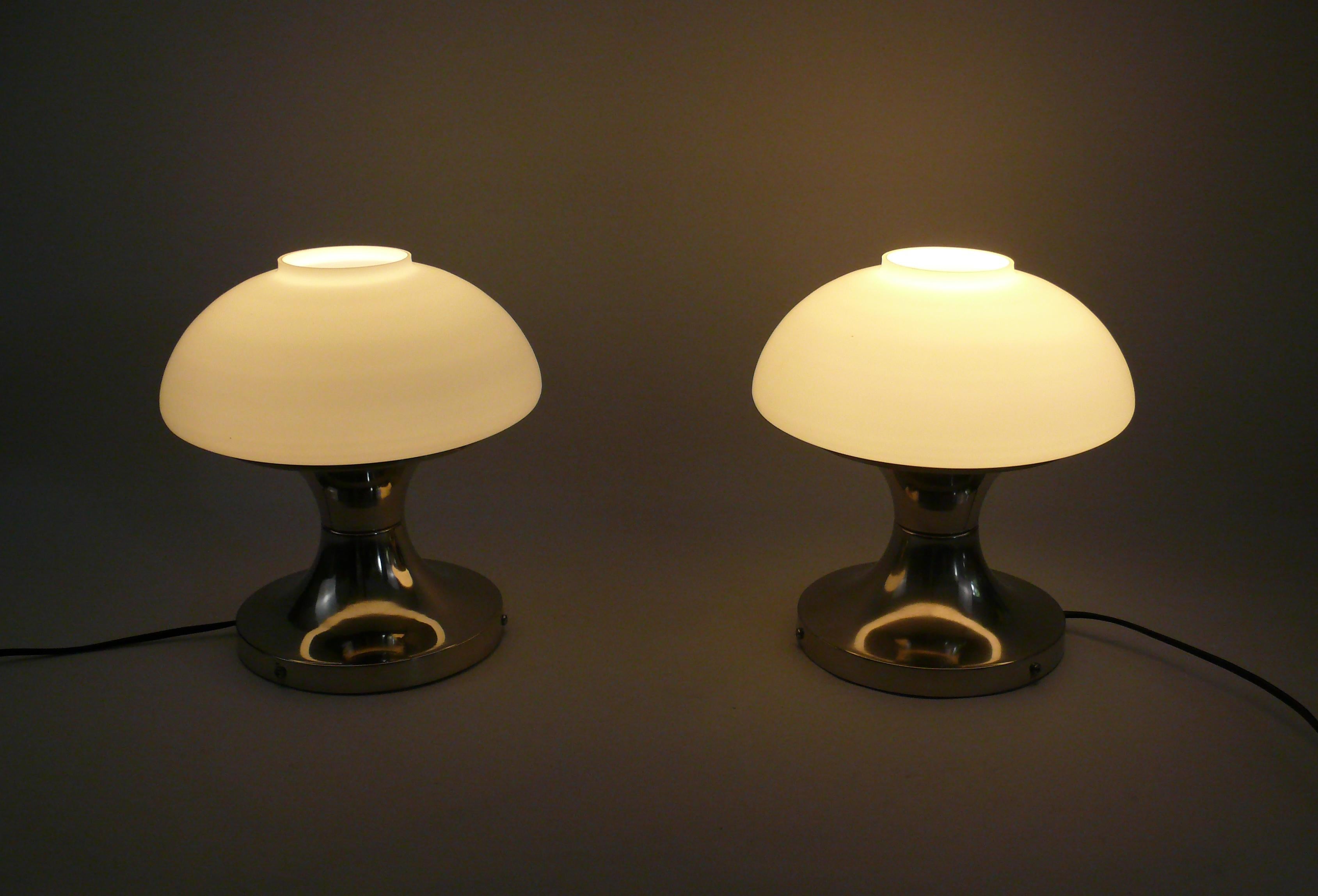 Set of Table Lamps, Space Age, VEB Leuchtenbau Leipzig, East Germany, 1976 In Good Condition In Schwerin, MV