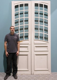 Set of Tall Antique French Doors with Glass