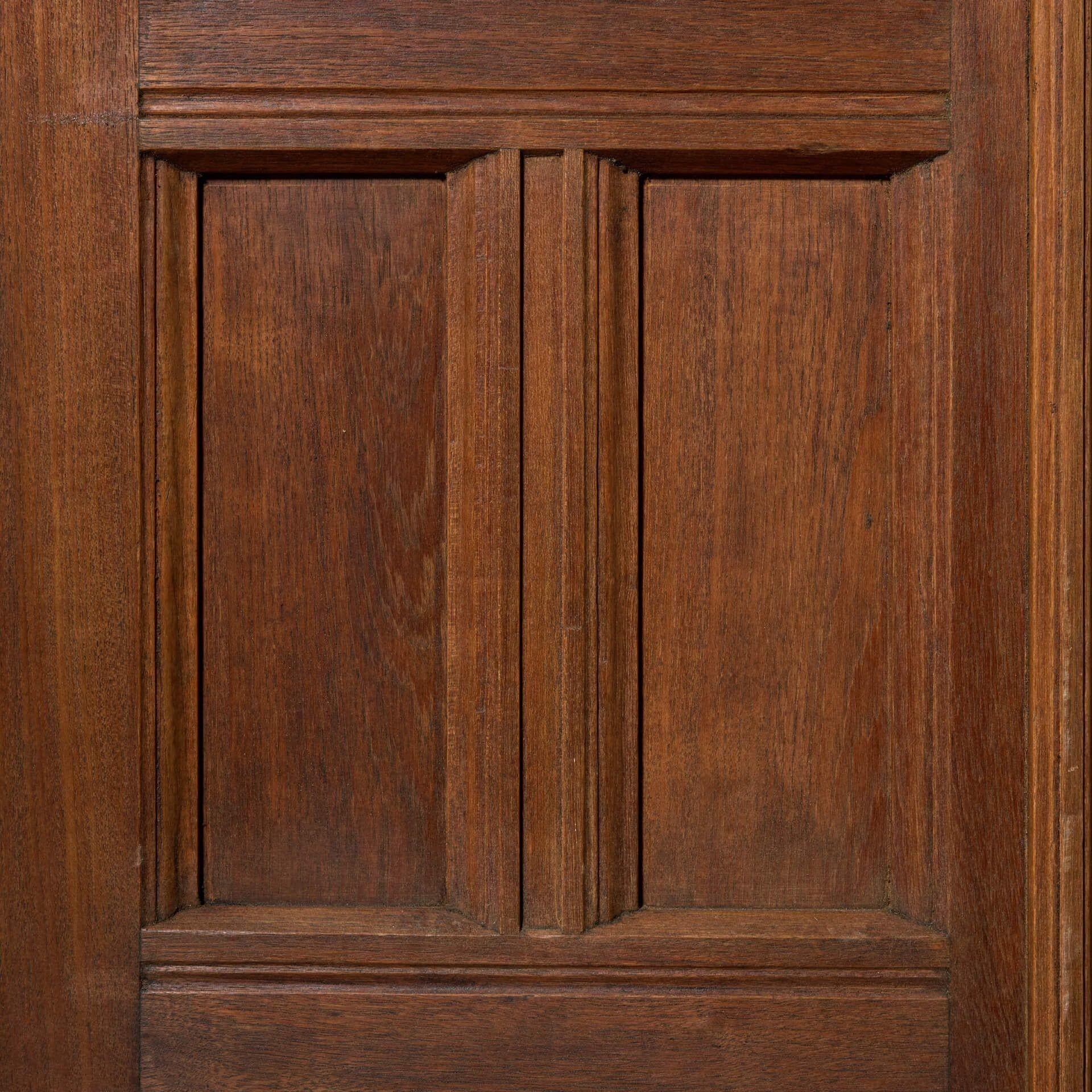 Set of Tall Edwardian Teak Glazed Doors In Fair Condition For Sale In Wormelow, Herefordshire
