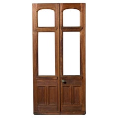 Set of Tall Edwardian Teak Glazed Doors