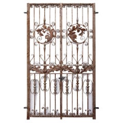 Set of Tall French Used Wrought Iron Side Gates