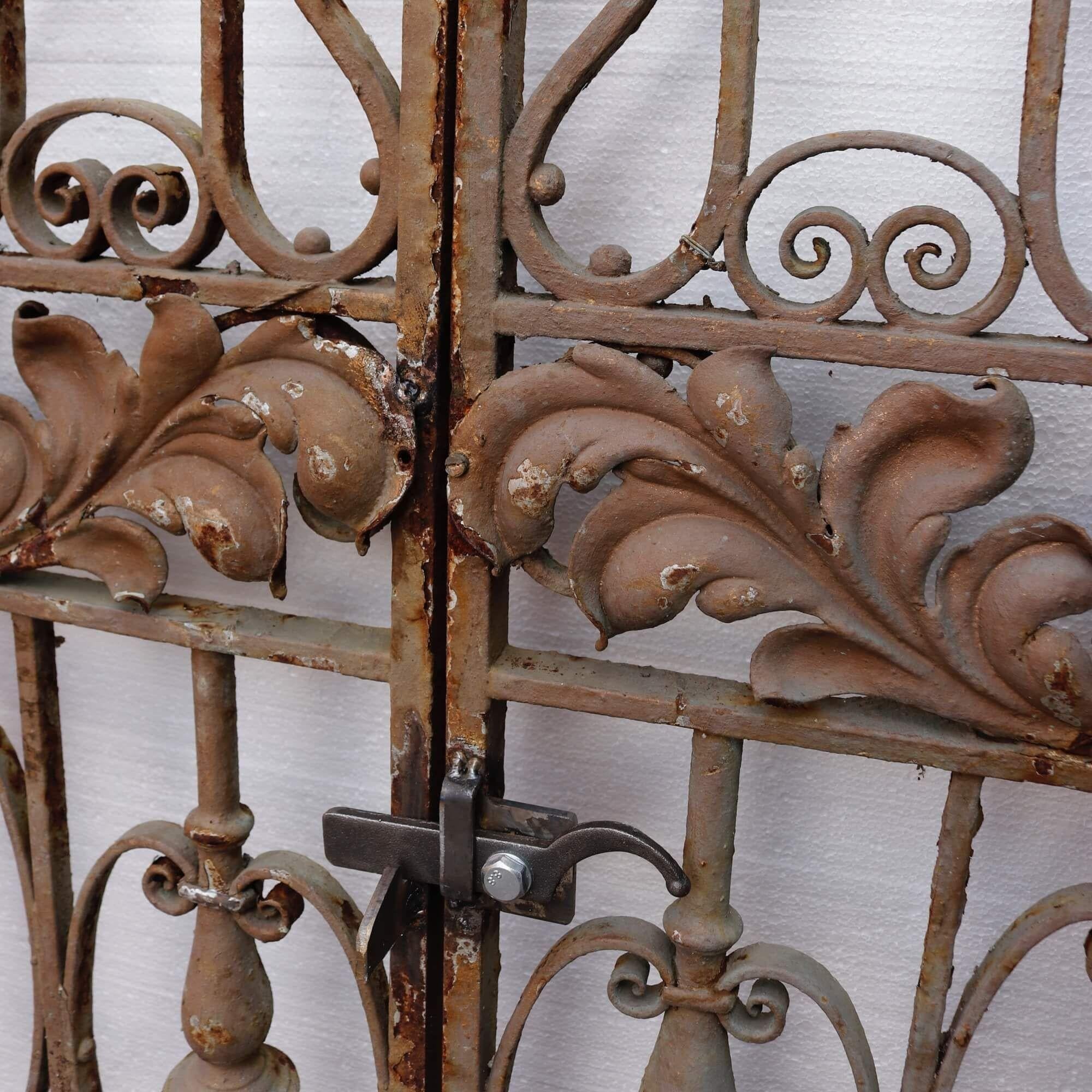 19th Century Set of Tall French Reclaimed Wrought Iron Side Gates For Sale