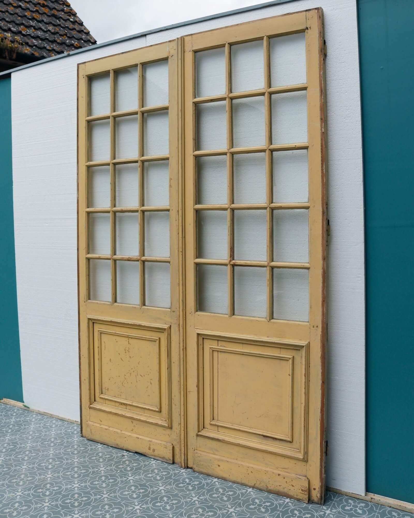 Victorian Set of Tall Glazed Reclaimed French Double Doors