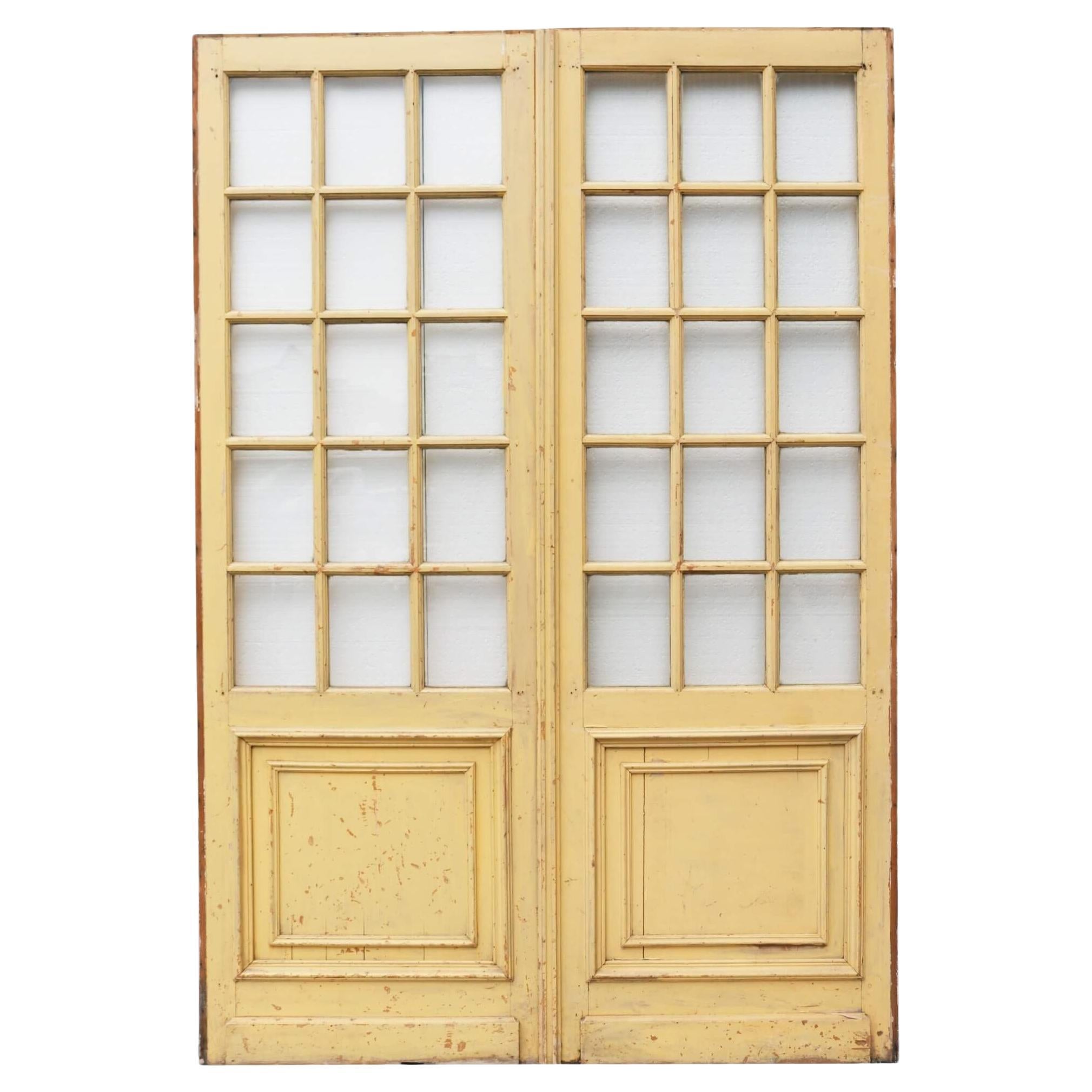 Set of Tall Glazed Reclaimed French Double Doors