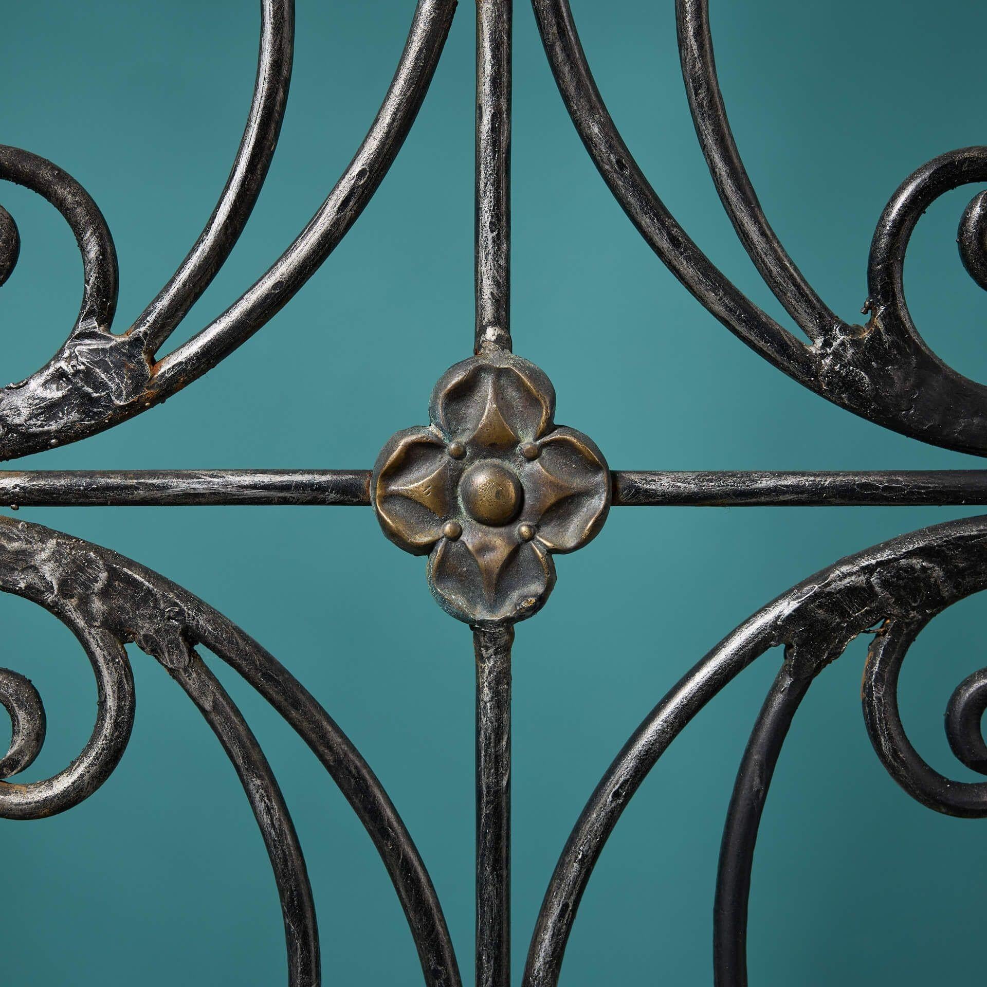 Victorian Set of Tall Handcrafted Wrought Iron Reclaimed Garden Gates For Sale