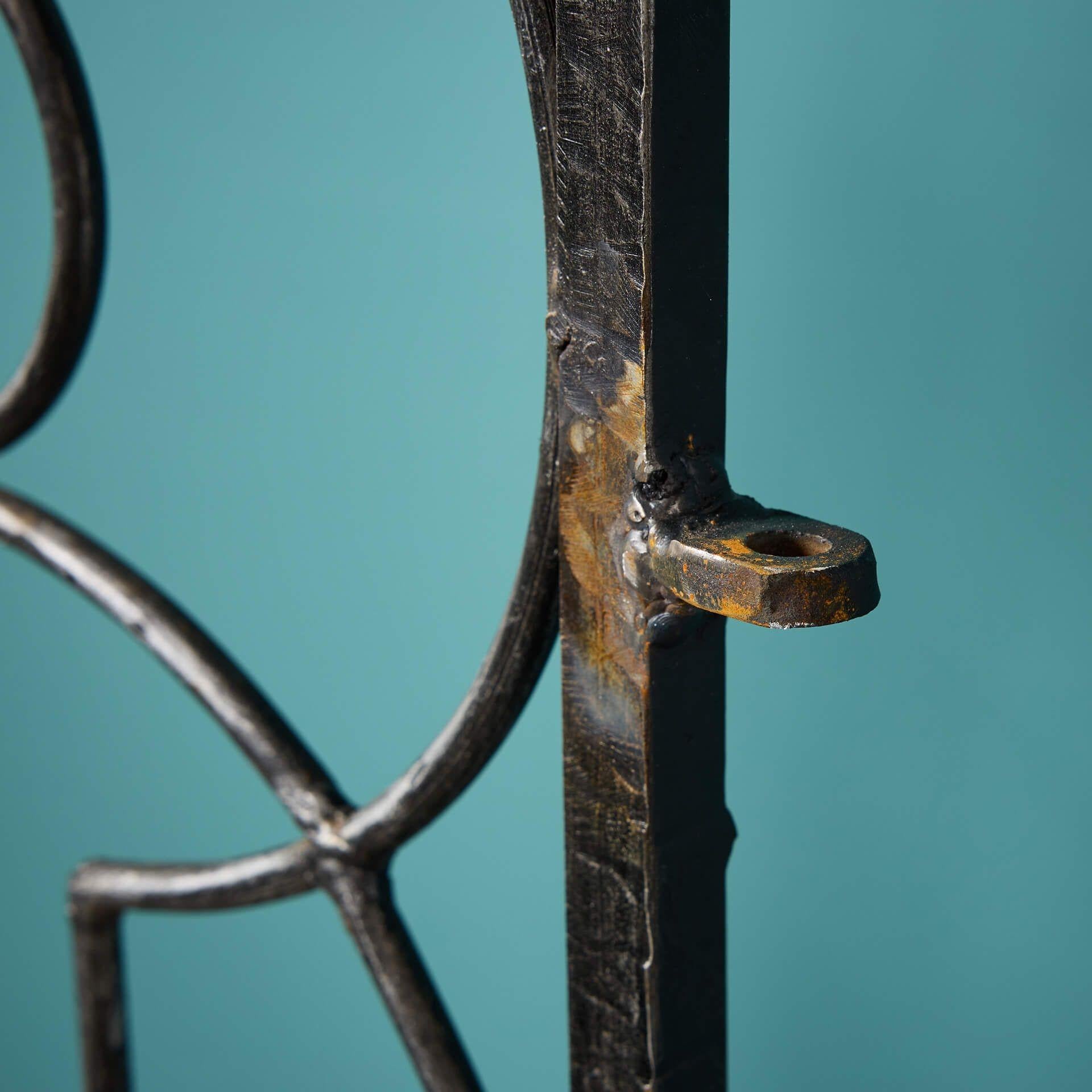20th Century Set of Tall Handcrafted Wrought Iron Reclaimed Garden Gates For Sale